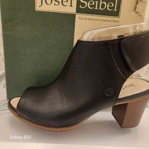 JOSEF SEIBEL Bonnie 09 Leather Peep-Toe Bootie Sandals. NIB. EU 37/US 6-6.5